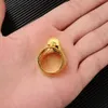 24K Gold Plated Fashion Big Rings For Women Gold Color Elegant Finger Ring Ethiopian Dubai Africa Wedding Gift Jewelry 240424