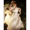 Party Dresses Ofallsis French Style Stand Neck Light Wedding Dress 2024 Vintage Gentle utgående 18 -årig vuxen Gift Po Take