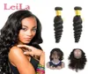 Malaysian Human Hair Pre Plucked 2 Bundles One 360 Lace Frontal Loose Wave Natural Hairline 2 Bundles With 360 Lace Frontal7774605