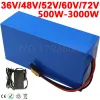 Shoes 48v 20ah 25ah 30ah Ebike Lithium 18650 Battery Pack 60v 72v 20ah Electric Bicycle Escooter Batterie 500w 1000w 1500w 2000w 3000w