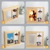 Frames Wooden Photo Frame Double Side Rotating Photo Frame Rotary Picture Frame Table Frame Desktop Decor