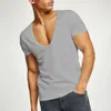 T-shirts pour hommes Fashion Men de base T-shirt Summer Summer Gym Muscle Tops Big-Col à col courte Bodybuilding Sport Fitness T-shirt Tees Tops Clothingl2425