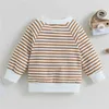 T-shirt Just Baby Sweatshirt Girl Girls Boys Casual Stripe Stampa Pullover di cotone a maniche lunghe Maglietta autunnale Top 0-18 mesil2404