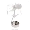Candle Holders Rotary Spinning Tealight Metal Tea Light Holder Carousel Home Decor Gifts D04 20 Drop