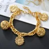 Charm Bracelets Dubai Gold Color Link Chain Bracelet Chic Chrysanthemum Ball For Women Wedding Gifts Daily Wear Wholesale