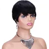 Water Wave Wigs Pixie curta Corte Human Hair Wig Full Made Wig com franja BOB BOB CUT CUTO PREVELHEIRA PARACE