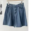 Dames shorts vrouwen geplooDed denim Solid color casual vrouwelijke jeans 2024 zomer