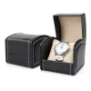 Caisses Luxury Pu Leather Watch Box Boîte de boîtier Organisateur Bracelet Boîtes de bijoux noir Affichage de rangement meilleur cadeau