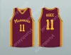 Anpassat namn Mens Youth/Kids Arthur Agee 11 John Marshall Metropolitan High School Commandos Maroon Basketball Jersey Top Stitched S-6XL