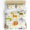 sets Cartoon Elephant Lion Giraffe Turtle Crocodile Duvet Cover Bed Bedding Set Home Quilt Cover Pillowcases Bedding Set No Sheet