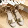 Sandals JIUMIJIUMI Handmade Woman Shoes Leather Platform Solid Wedges Cover Heels Buckle Strap Rivet Decora Concise