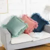Oreiller beige couvercle d'oreiller rose gris avec plume décor de la maison en velours coussin décoration pompe lance-caisse caisse oreiller oreiller 45x45cm