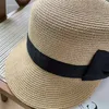 Visir Woven Sun Hat Wide Brim Solid Color Straw Breattable Lightweight Women Bow