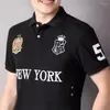 Męska koszula polo polo męskie bawełniany York haft z krótkim rękawem sporty sportowe zagraniczne ts czarne proste luźne luźne rozmiar