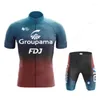 Tävlingssatser FDJ Team Cycling Jersey Set For Men Clothing MTB Bike Clothes Uniform Bicycle Suit 2024