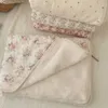 Filtar svängande vinterins insatser baby filtar nyfödda korea sammet filt blommor muslin bomull filt nyfödd filt set mor barn