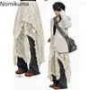 스커트 2024 Faldas Mujer de Moda Fashion for Women Ruffles Floral Jupe Casual Irregular A-Line Korean SAIA 49A992