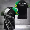 Men's T-Shirts Brazilian Army Mens T-Shirt Veteran Print Summer O-Neck Short Sleeve Military T Shirt Street Cool Top Mens Large Size ClothingL2425