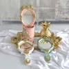 Mirrors Cute Creative Vintage Hand Mirrors Makeup Vanity Mirror Handheld Cosmetic Mirror z uchwytem na prezenty