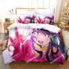 sets Oshi no ko Bedding Set Cartoon Anime threepiece set Adult Kid Bedroom Duvetcover Sets 3D Kawaii Girls colcha de verano cama