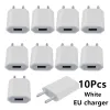 Laders 10 stcs/lot EU -plug 5V 1A AC USB -lader Wall Power Adapter voor Samsung voor iPhone HTC Huawei Xiaomi mobiele telefoonladerkabel