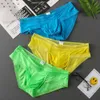 Luksusowe męskie bieliznę 3PC Briefs Ice Silk U Torebka Mężczyzn Seksowna bielizna Niski letnie majtki Man Sea Satin Drofobers Kecks Thong VHJ7