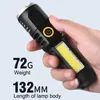 Flashlights Torches Waterproof Zoomable Zoom XPE COB LED Camping Type-C USB Charging Bright Flash Light For Fishing