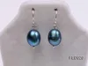 Boucles d'oreilles à goujons bijoux de perles uniques 8 à 9 mm de paon bleu en forme d'eau douce en forme d'eau douce