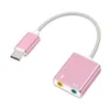 Cartões de som USB C Tipo C Tipo externo HiFi Magic Voice Virtual 7.1 Channel o Adaptador de cartão de ouvido Alto -falante de microfone para Laptop1 Deld Othip