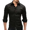 Men's Casual Shirts Men Shirt 2024 Spring Brand Business Slim Fit Dress Male Long Sleeves Solid Color Camisa Masculina 4XL