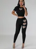 Women's Two Piece Pants Y2K Diamonds Love Hollow Out Pant Sets Womens 2 Outfit Birthday Party Knitted Crop Top And Matching Clubwear