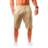 سروال الرجال الجديد رجال من الكتان القطن سروال سراويل الذكور الصيف تنفس اللون الكتان بنطلون اللياقة البدنية الشارع S-4XL D240425