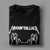 T-shirt maschile rock band gatto metal Meowtallica Men Thirt magliette vintage T-shirt a collo rotondo a manicotto corto abiti da festa in cotone t240425