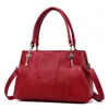 Sacs à bandouliers Sac dames Silver Kaki Vin rouge Fashion Red Simple et polyvalent Pure Couleur Hands Messenger Messenger