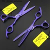 Ciseaux de cheveux Livraison gratuite Jason HD-24 Laquer violette 5,5 pouces / 6,0 pouces Coupes / éclaircissements Ciseaux6cr 62HRC Ciseaux de cheveux Q240425