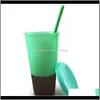 Getränkewarenküche, Essbar Tassen Haus Gardenfast 24oz/700 ml Farbfarbe Wechseln Kaltgetränke Magische Kaffeetassen wiederverwendbares Plastikbecher