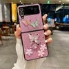 ZFlip5 3D Butterfly Flower Bling Sparkle Cases For Samsung Galaxy Z Flip 5 4 3 Flip5 Flip4 Star Glitter Shinny Hard PC Plastic Luxury Shockproof Folding Fashion Cover