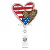 Ander Home Decor 10 PCS/Lot Custom Key Rings Nieuwe Styles Acryl Glitter Badge Holder 4e van JY American Heart Reel voor ziekenhuisarbeider DHAO9