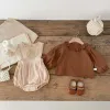 One-Pieces Baby Girl Suit French Ruffle Edge Shirt + Lace Broidered Lace Golding Baber Baby Clothes 024 mois