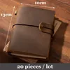 Bitar / parti vintage läder journal resenare anteckningsbok papper spiral dagbok tomma sidor skissbok anteckningar bok