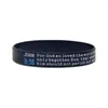 Charmarmband 50 st Jeremiah 29:11 Johannes 3:16 Filippierna 4:13 Matteus 7: 7 Silikon Arvband Jesus Armband Tryckt logotyp