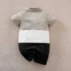 Dompers Baby Boys and Girls Newborn Casual Color Color Patchwork Контрастные хлопковые летние комбинезоны для маленьких детей D240425