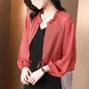 Women's Knits 2024 Korean Fashion Women Shrug Summer Long Sleeve Cardigan Elegant Wraps Shawls Cover Ups Bridal Chiffon Wedding Cape Wrap