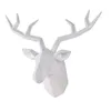 Deer Head Sculpture Animal Statue Figurines Wall Hanging Creative Elk Art Antlers Statuette for Office Decoration Mount 240425