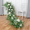 Fleurs décoratives Simulated Rose Hortensia Grande Boule de fleur Plantes artificielles Row Mariage Télange de mariage Décor extérieur Floral Wall Party