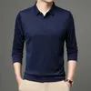 Männer polos 5-Farben Herren Solid Color Casual Mode Langarm POLO T-Shirtl2425