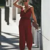 Kvinnors jumpsuits rompers 80% bästsäljande kvinnor sommar sexig rygglös casual dp-v blommig tryck axelband jumpsuit y240425