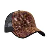 Ball Caps Baseball Cap Women Full Rhinestone Beads Mesh Cap Street Fashion Snapback Hats Casual Party Hip Hop Kpop Dance Cap Men Summer J240425