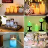 LED Crack Flameless Pillar Candle 12 Color Remote Controller Timer Paraffin Wax Flimrande Holiday Christmjurdekor 240417