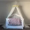 Setar White Baby Mosquito Net Mesh Dome Mosquito Net Tält Blomma Decoration Crib Canopy Sheer Curtain Sovrum Playhouse Tält Bädd